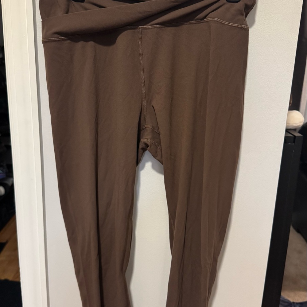 Glowmode Chocolate Brown Crossover Waist - Buttery Soft Leggings